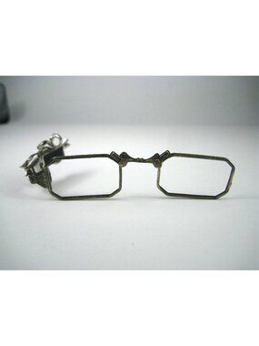 Vintage Sterling Silver Open Opera NO LENS Marcasite Flower Art Deco Lorgnette
